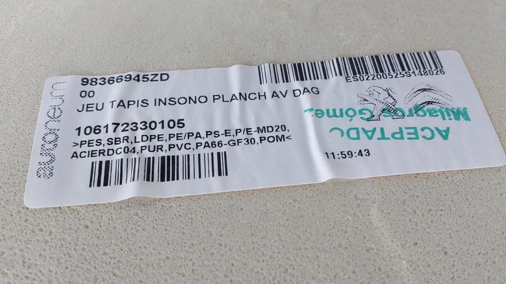 Alcatifa interior PEUGEOT Partner (K9)