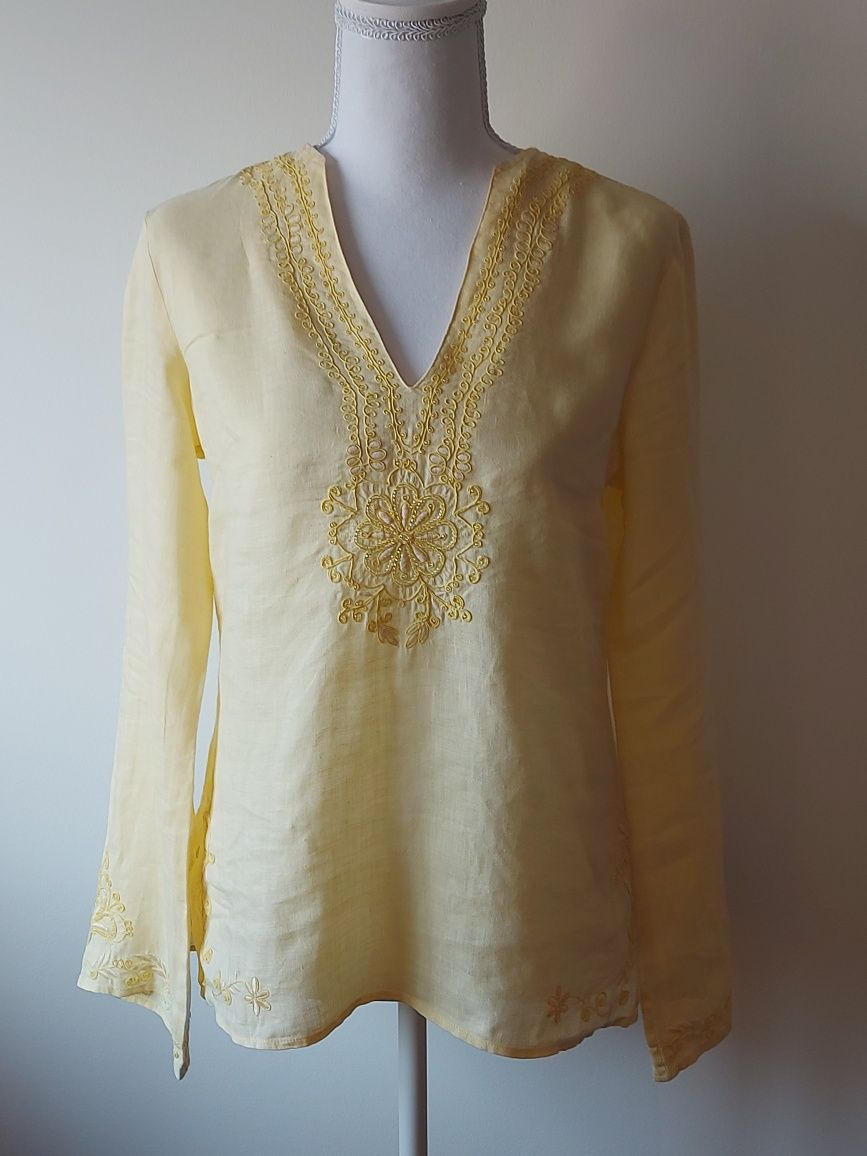 Túnica Amarelo Claro bordada - Zara - Tam° S