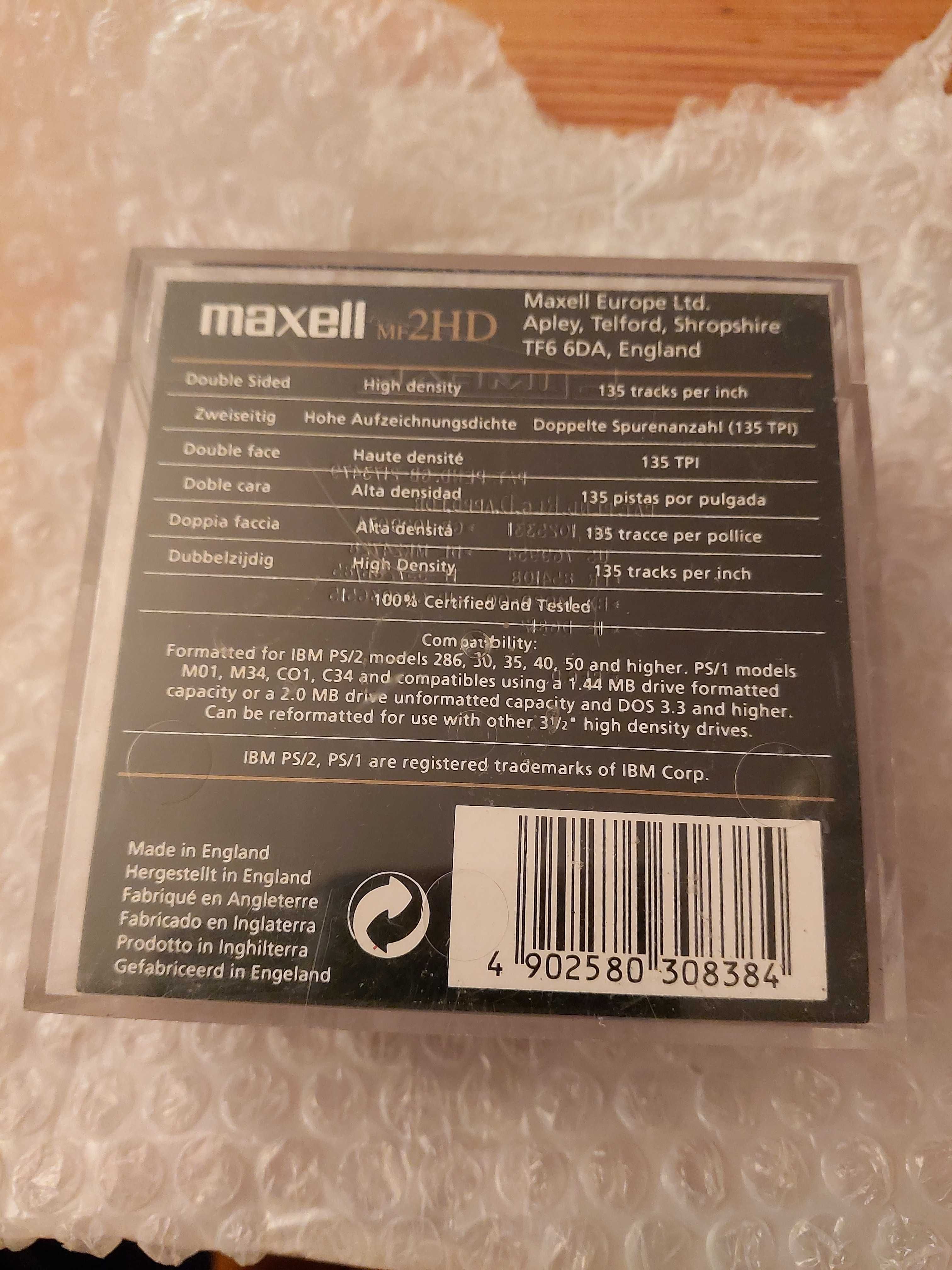 MAXELL 1,44 MB Dyskietki IBM RDII MF2HD — Opakowanie 10sztuk NOWE.