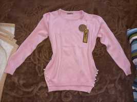 Sweterek różowy perełki XL/XXL