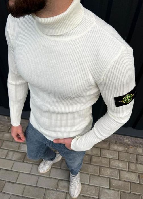 Білий гольф Stone Island | Аунтефік ОЛХ ДОСТАВКОЮ!