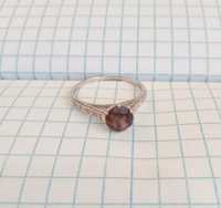 Кольцо каблучка срібло 925 п., Раух топаз з камінцями, р 17,5 Вінтаж