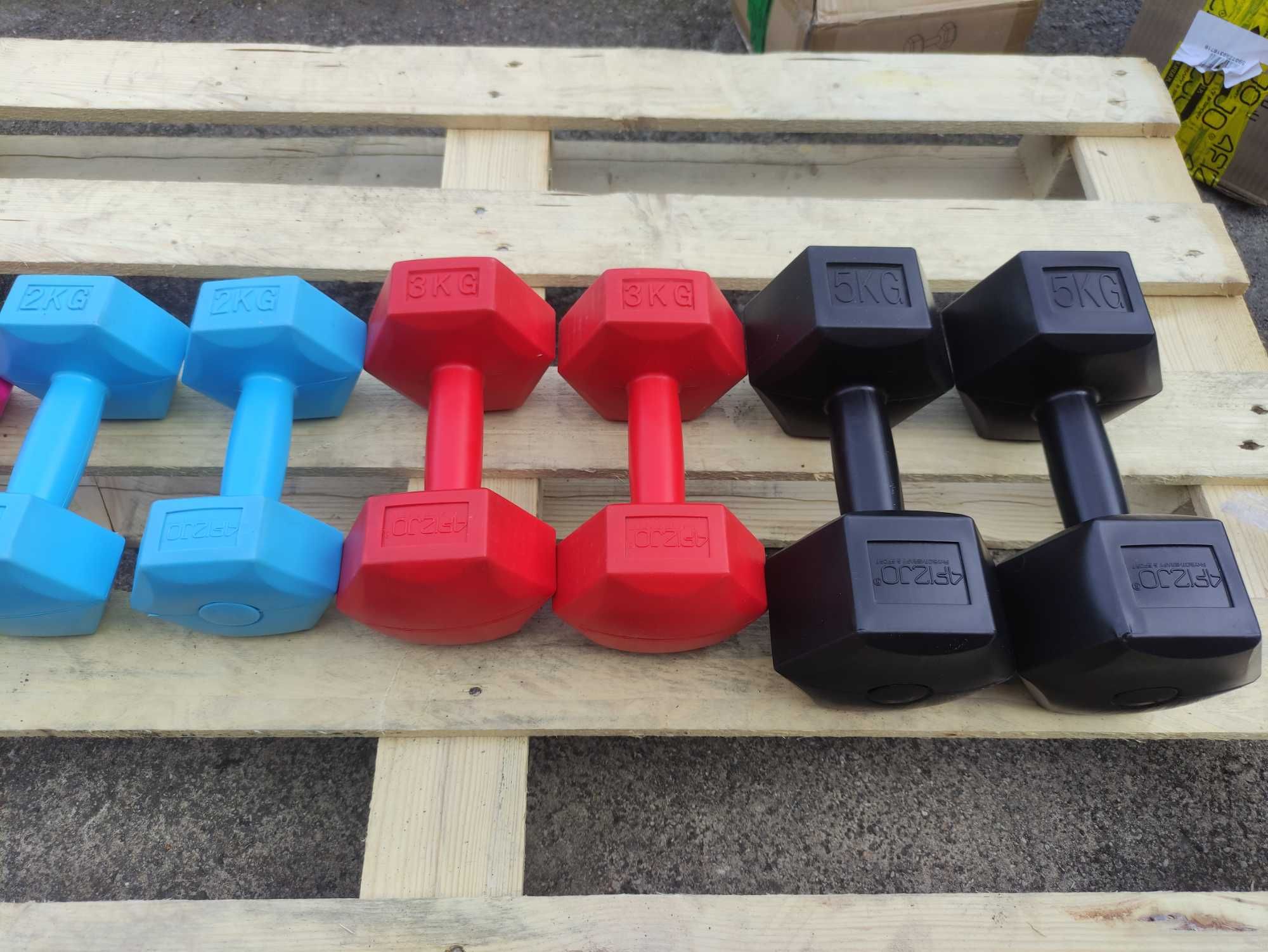 Hantle hantelki bitumiczne zestaw 2x5kg 2x3kg 2x2kg
