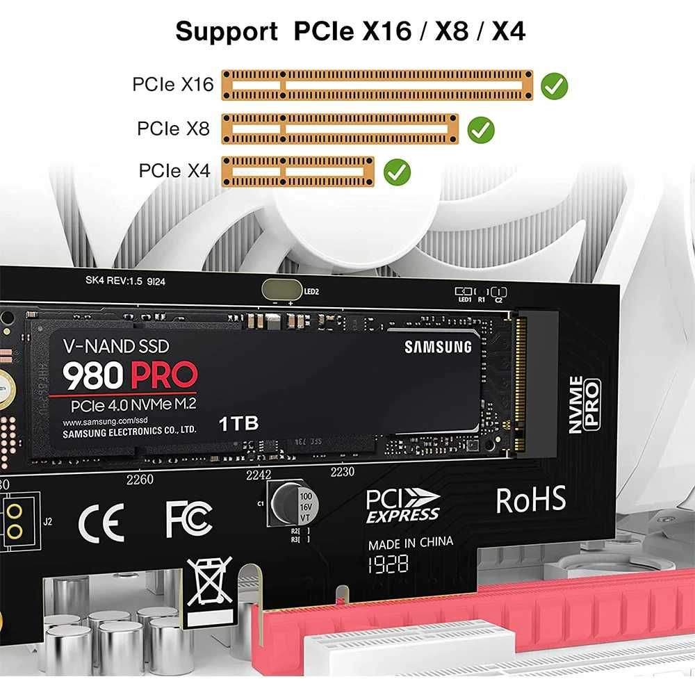ZoRax NVME Pro адаптер M.2 SSD to PCIe для ССД диска