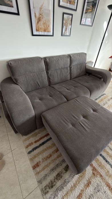 Sofá 3 lugares com chaiselong (Feira dos Sofás)