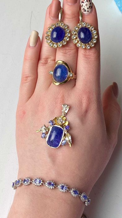 Kolczyki srebrne z naturalnymi Tanzanitami!!!