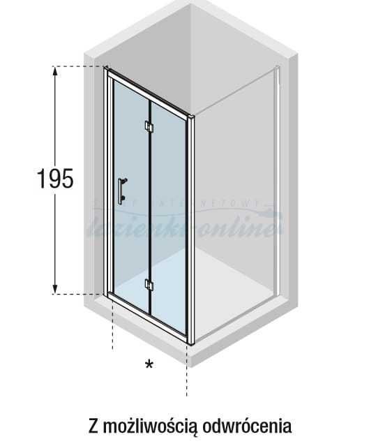NOVELLINI KALI Drzwi prysznicowe 75-81 KALIS75-1B (BL01S75-1B)