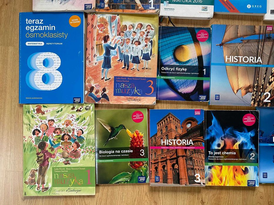 30x podręczniki liceum, gimnazjum, szkoła podst: hist mat fiz chem...