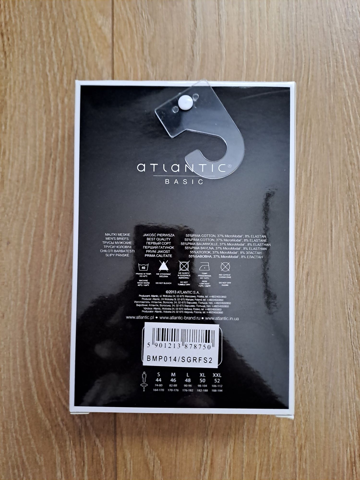 2+1 Slipy męskie Atlantic, rozmiar S, 2PACK, super mini