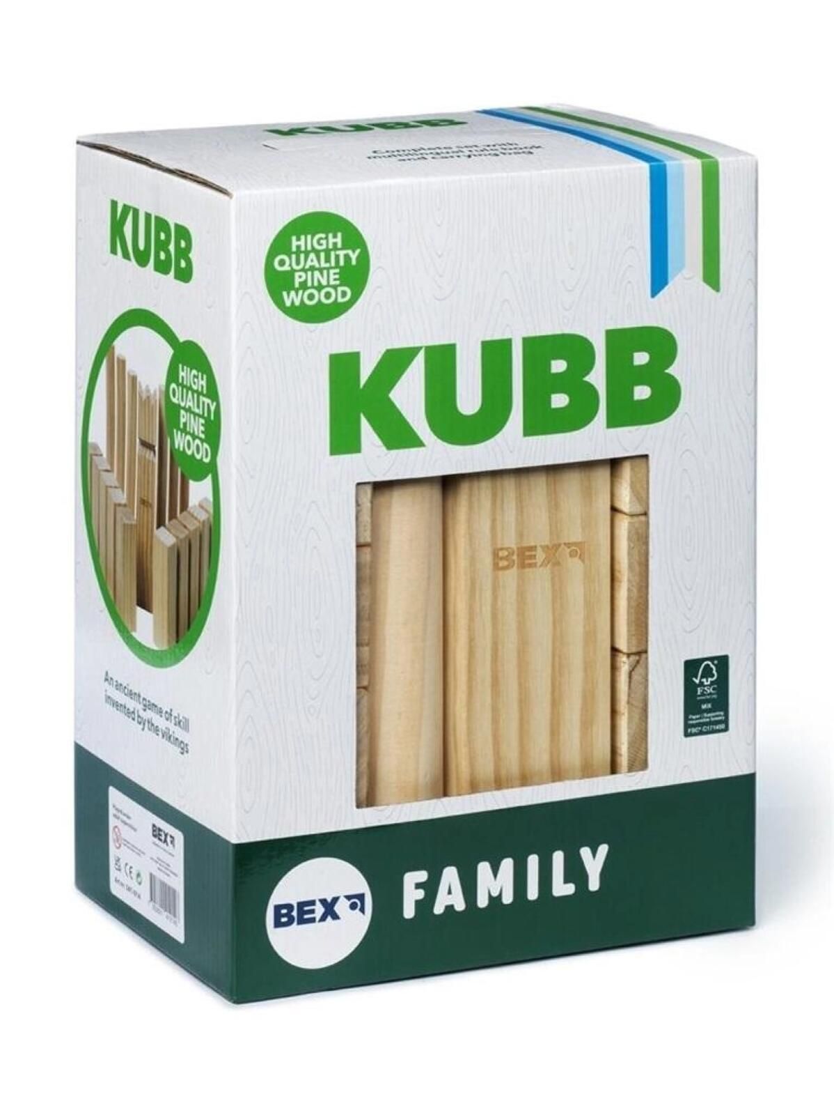 Gra plenerowa Kubb Family Certyfikat FSC pudełko,221x321 mm