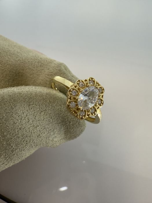 Złoty pierścionek damski,Próba 585. Nowy (7294)