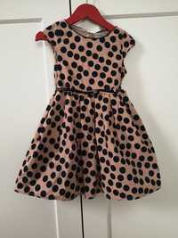 Sukienka Next różowa czarne kropki rozmiar 104cm 4l