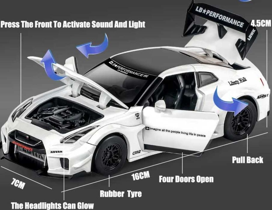 Carro Coleção GTR CSR2 escala 1:32 (Novo)