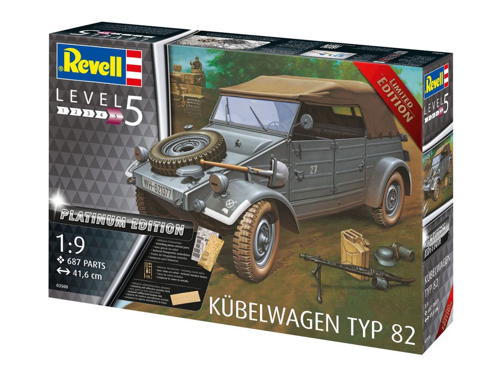 POJAZD model 1/9 Revell 03500 samochód KUBELWAGEN TYP 82 PLATINUM ED