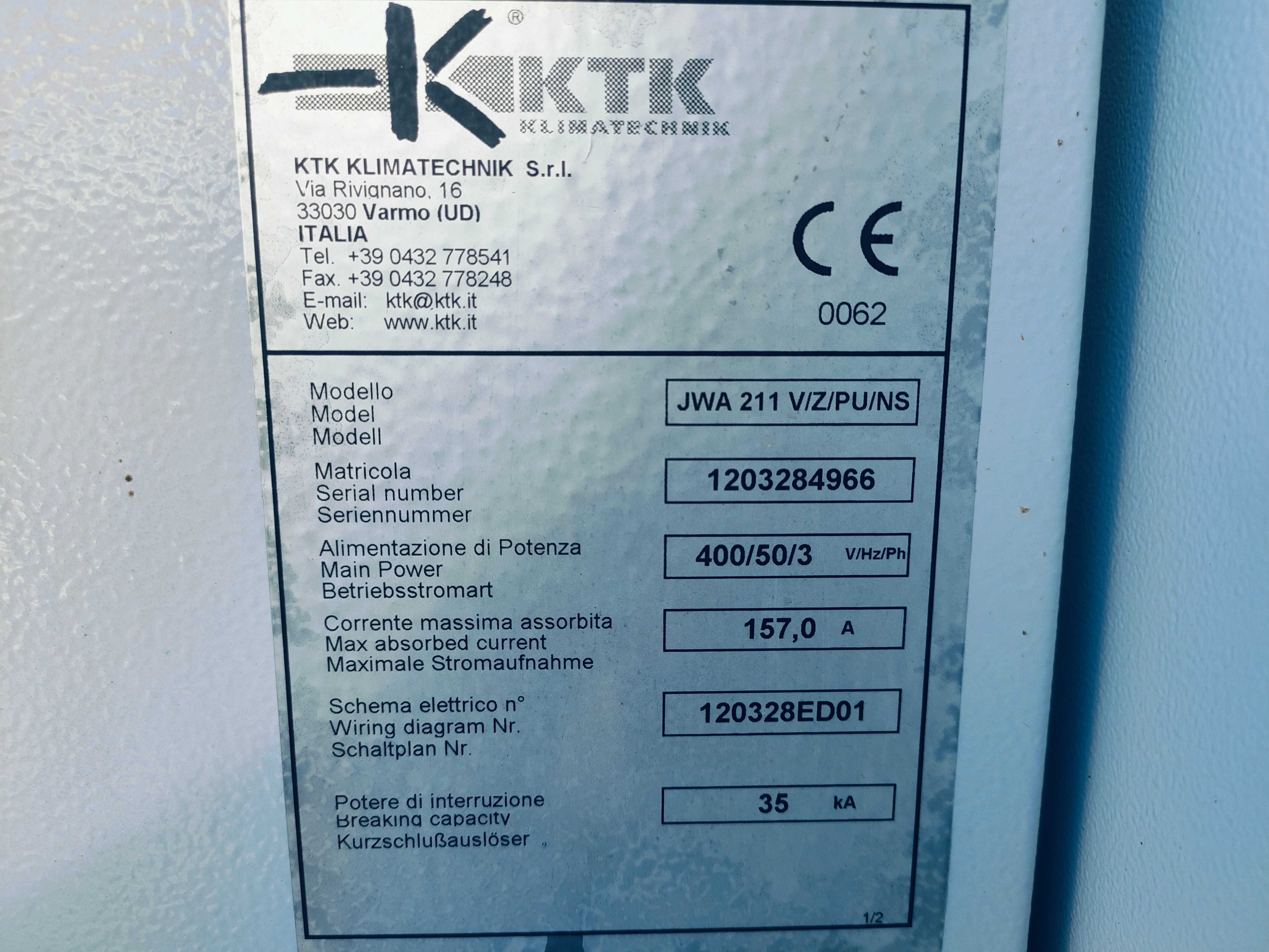 Chillera, agregat wody lodowej KKT 192 kW