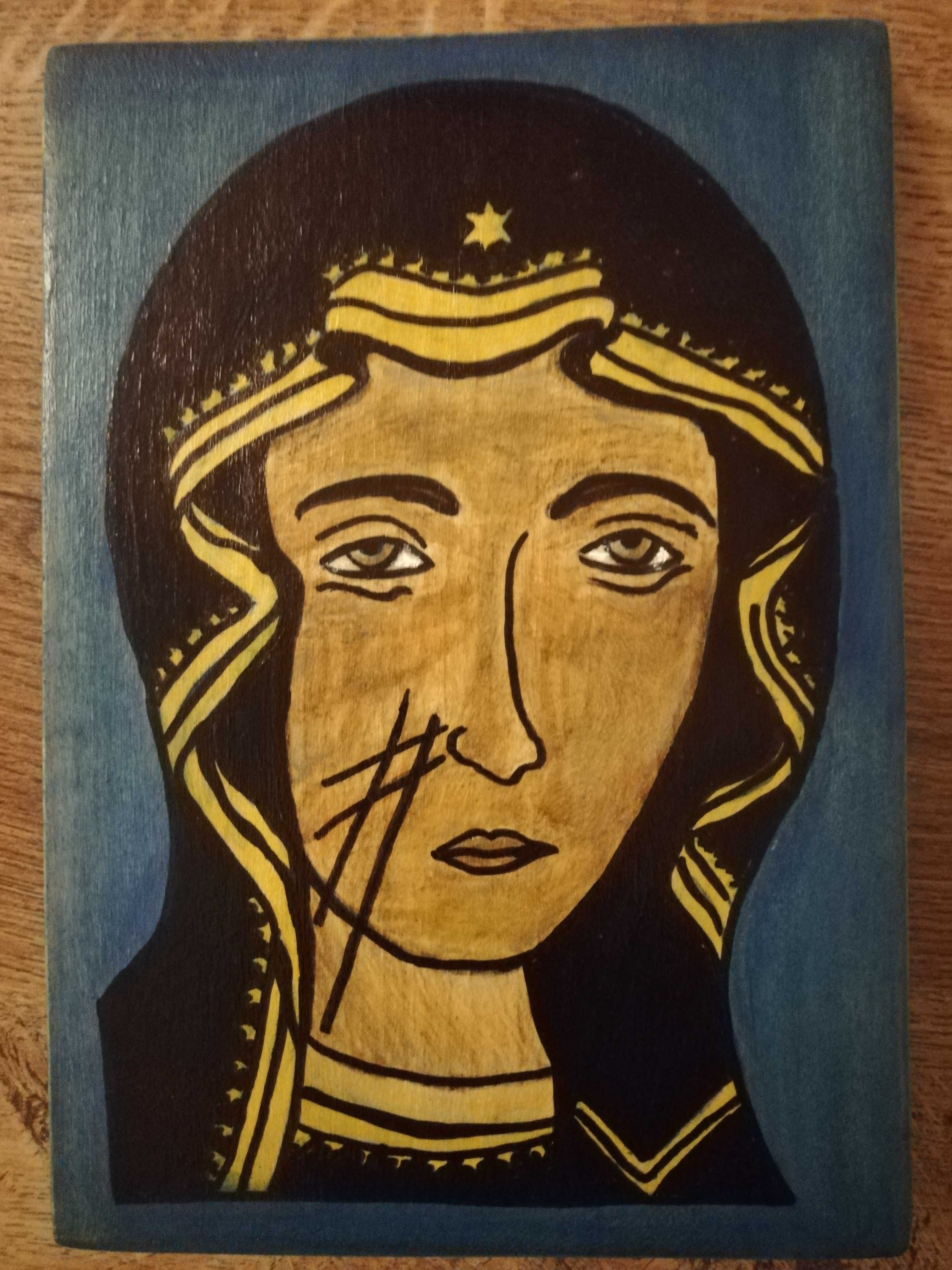 Maryja, Matka Boża Częstochowska -  obraz malowany, wypalany