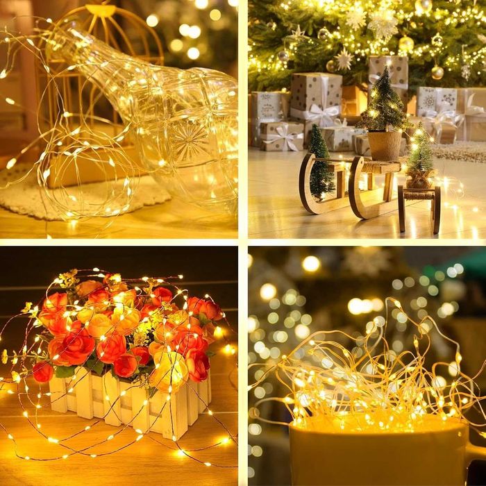 Litogo Solarny Łańcuch Świetlny 120Led Wodoodporne Z Drutu 2szt