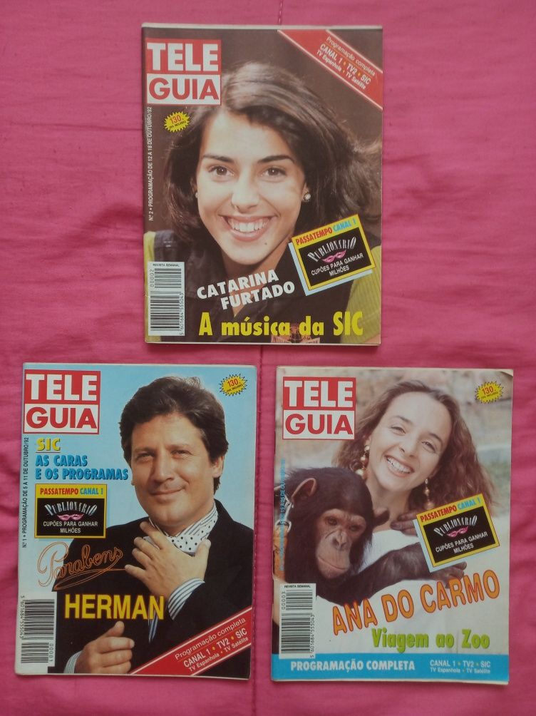 revistas: 1.2.3, Tele Semana, Tele Programas, Tele Guia, Coquete, Amor