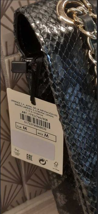 Uterque/Massimo Dutti torebka wizytowa na ramię zielonoszara nowa