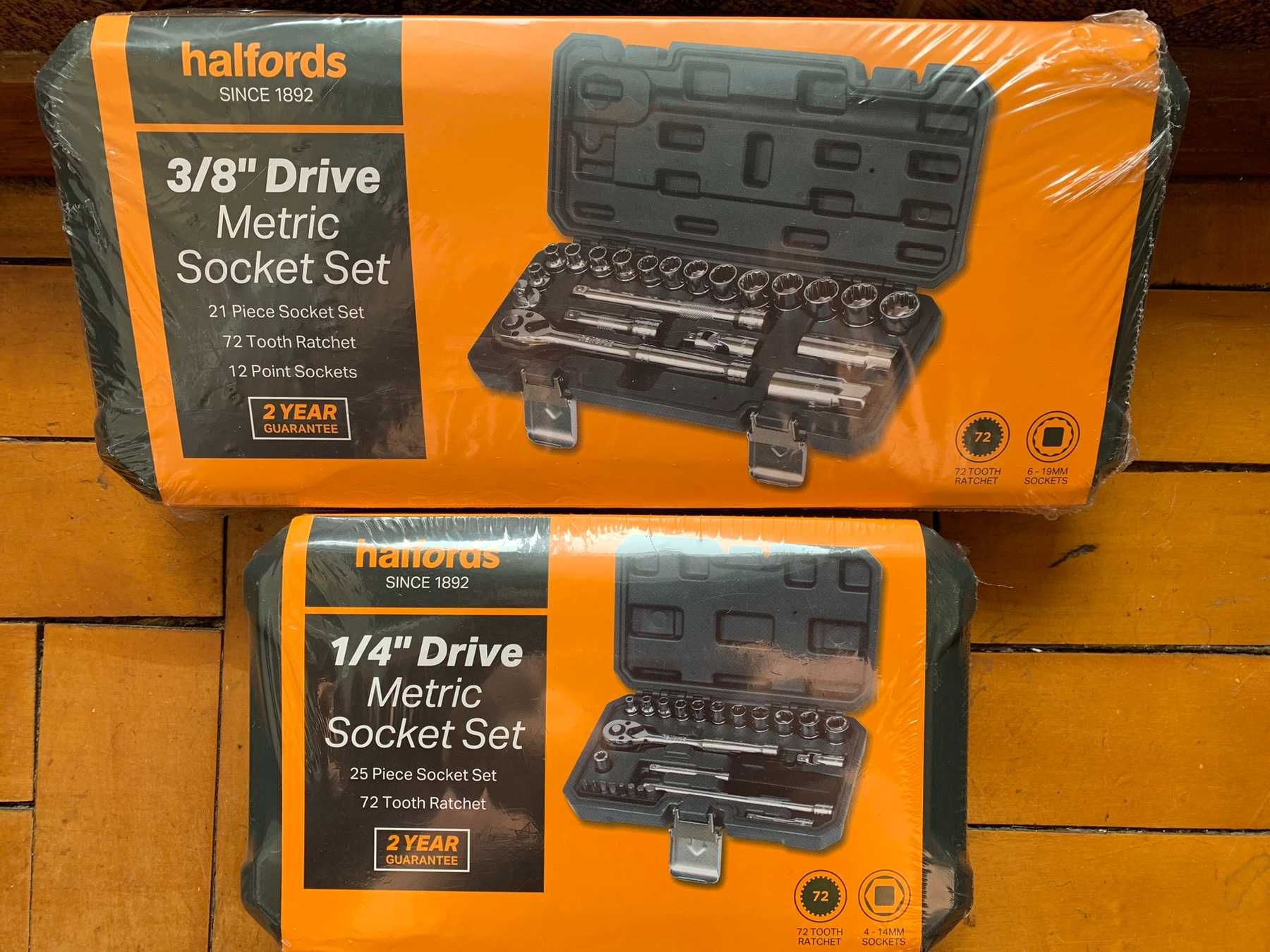 Набор метрических головок Halfords 21 шт. 3/8" дюйма и 1/4" из 25 шт