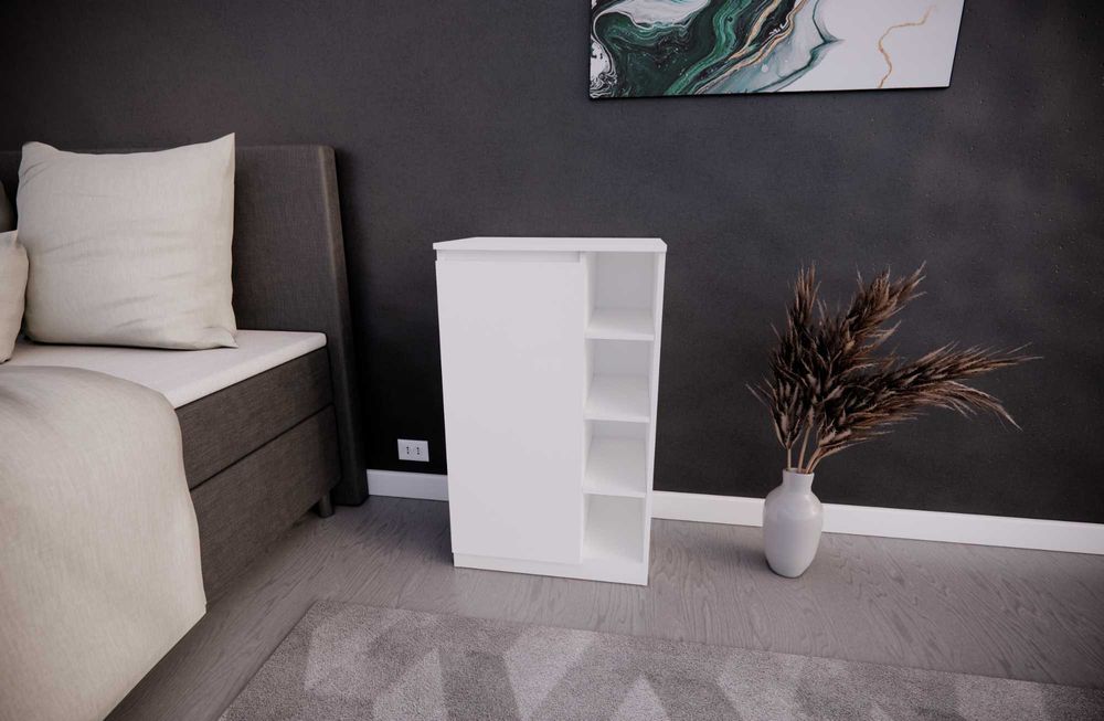 Тумба висока з полицями та відкритою нішею 60х40х100см Дуб Сонома