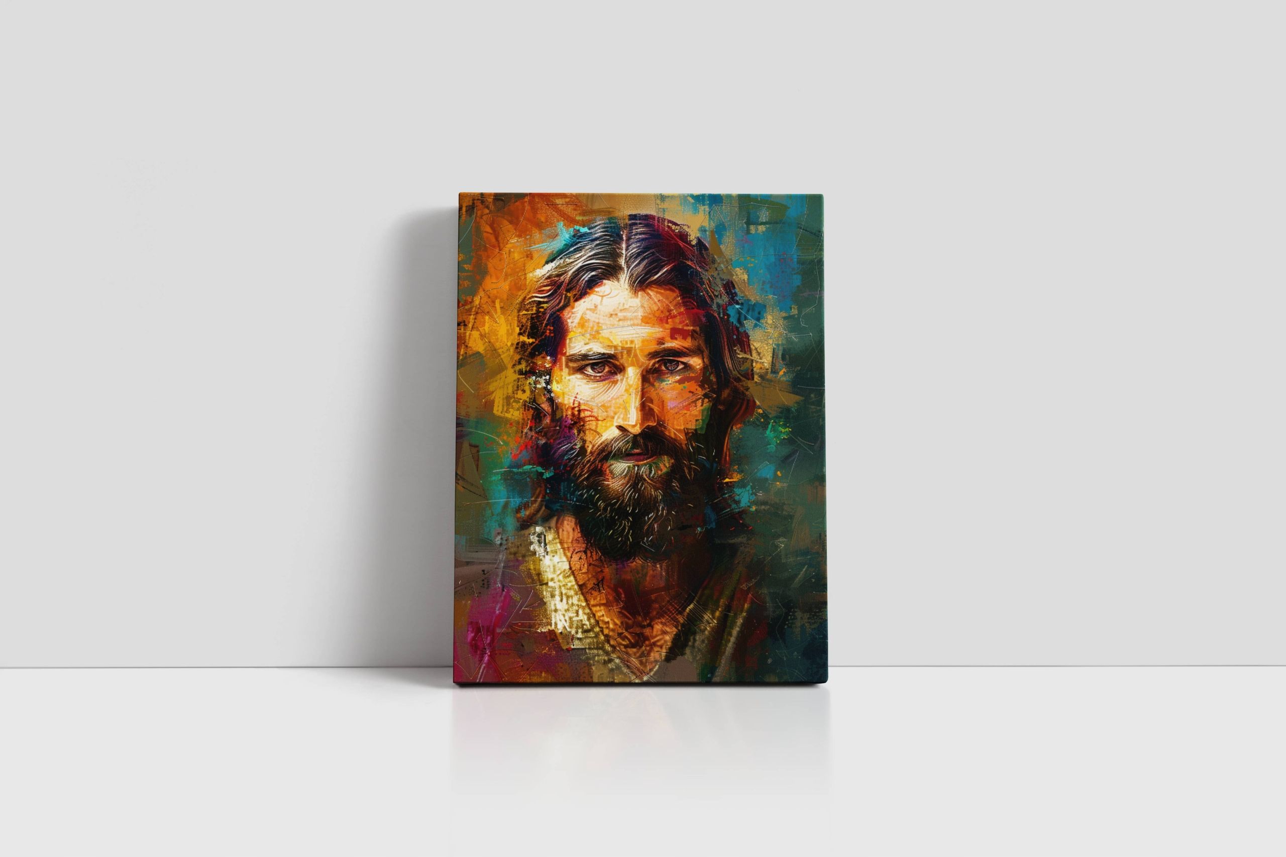 Nowoczesna Ikona Jezusa Chrystusa na płótnie 60x80 cm