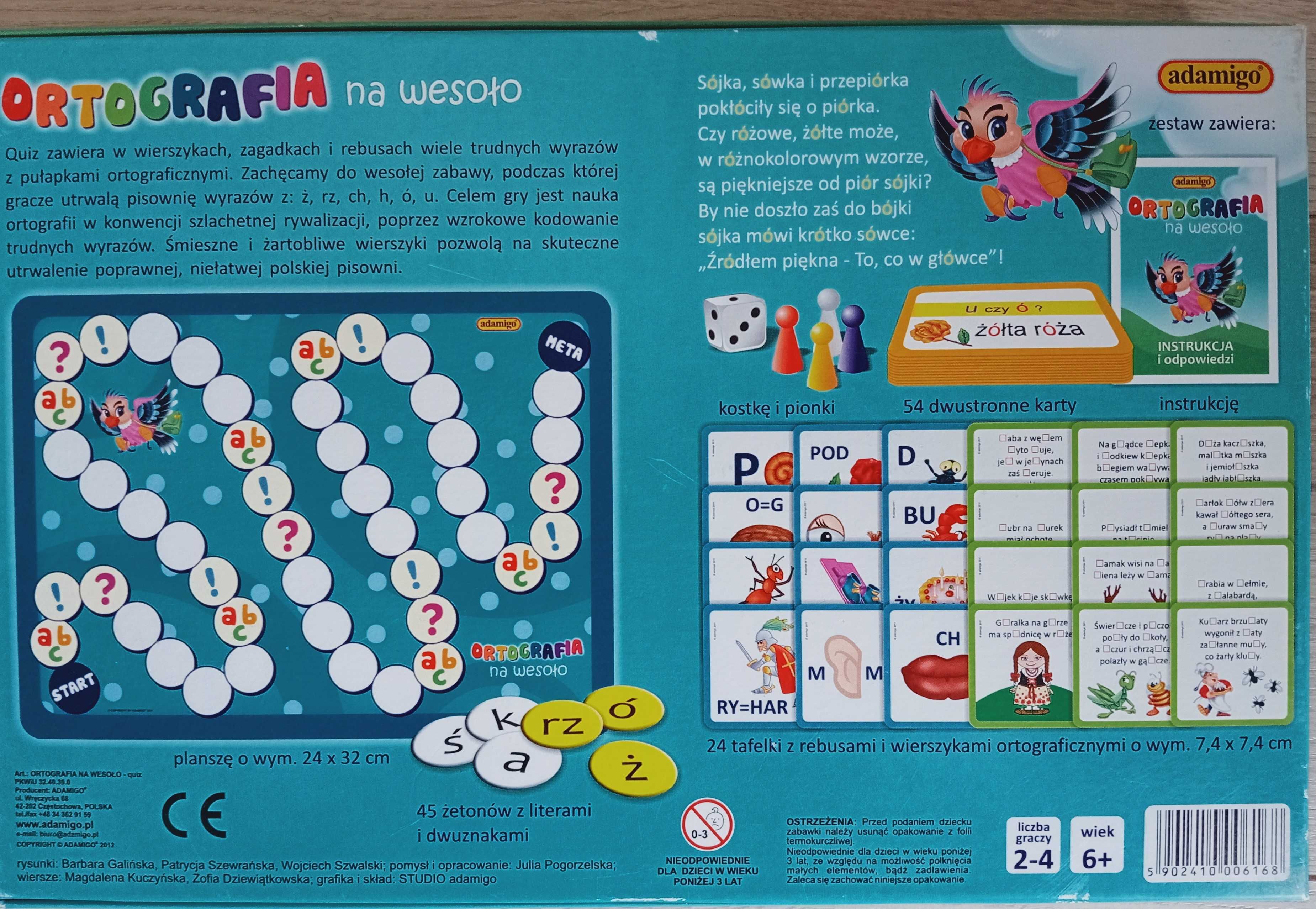 Gra, Quiz, rebusy dla dzieci ortografia na wesoło 5-10 lat