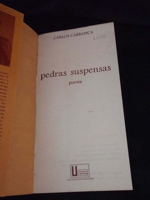Livro Pedras Suspensas Carlos Carranca 1996