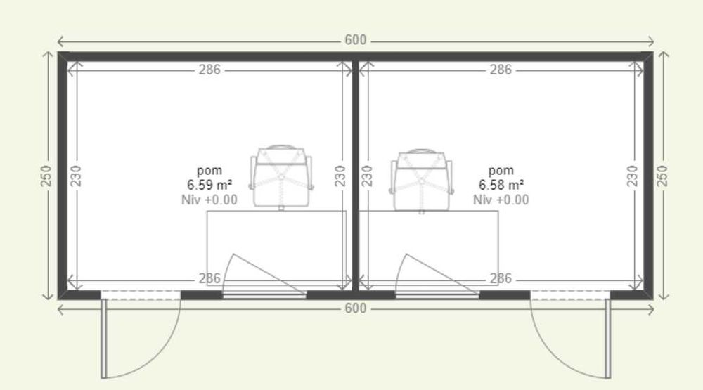 Kontener biurowy mobilny dzielony 6x2,5m PRODUCENT