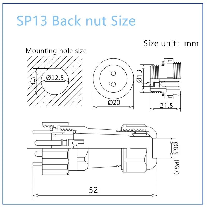 Разъемы герметичные SP13-2L