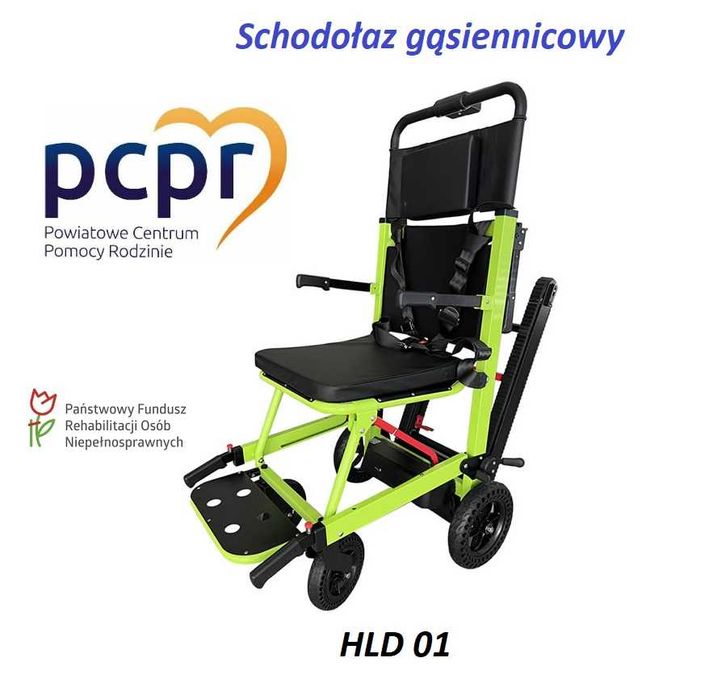 Schodołaz HLD 01 , gąsiennicowy . Dofinansowanie , pokaz sprzętu