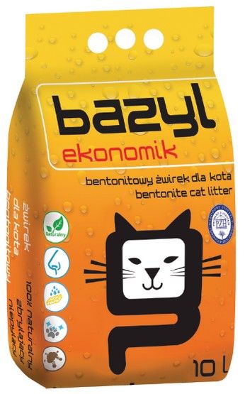 Wydajny i ekonomiczny żwirek bentonitowy dla kotów Bazyl Ekonomik 10L