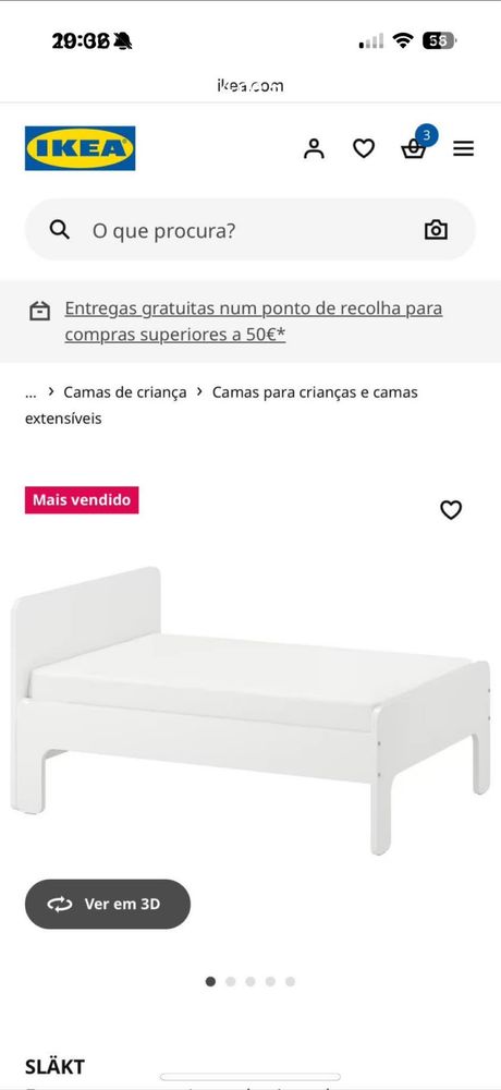 Cama extensivel + colchão + estrado