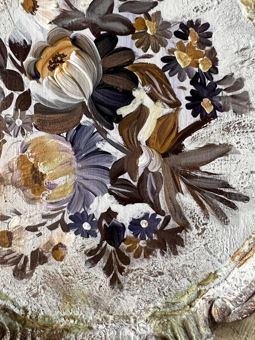 Recznie malowana drewniana talerz taca