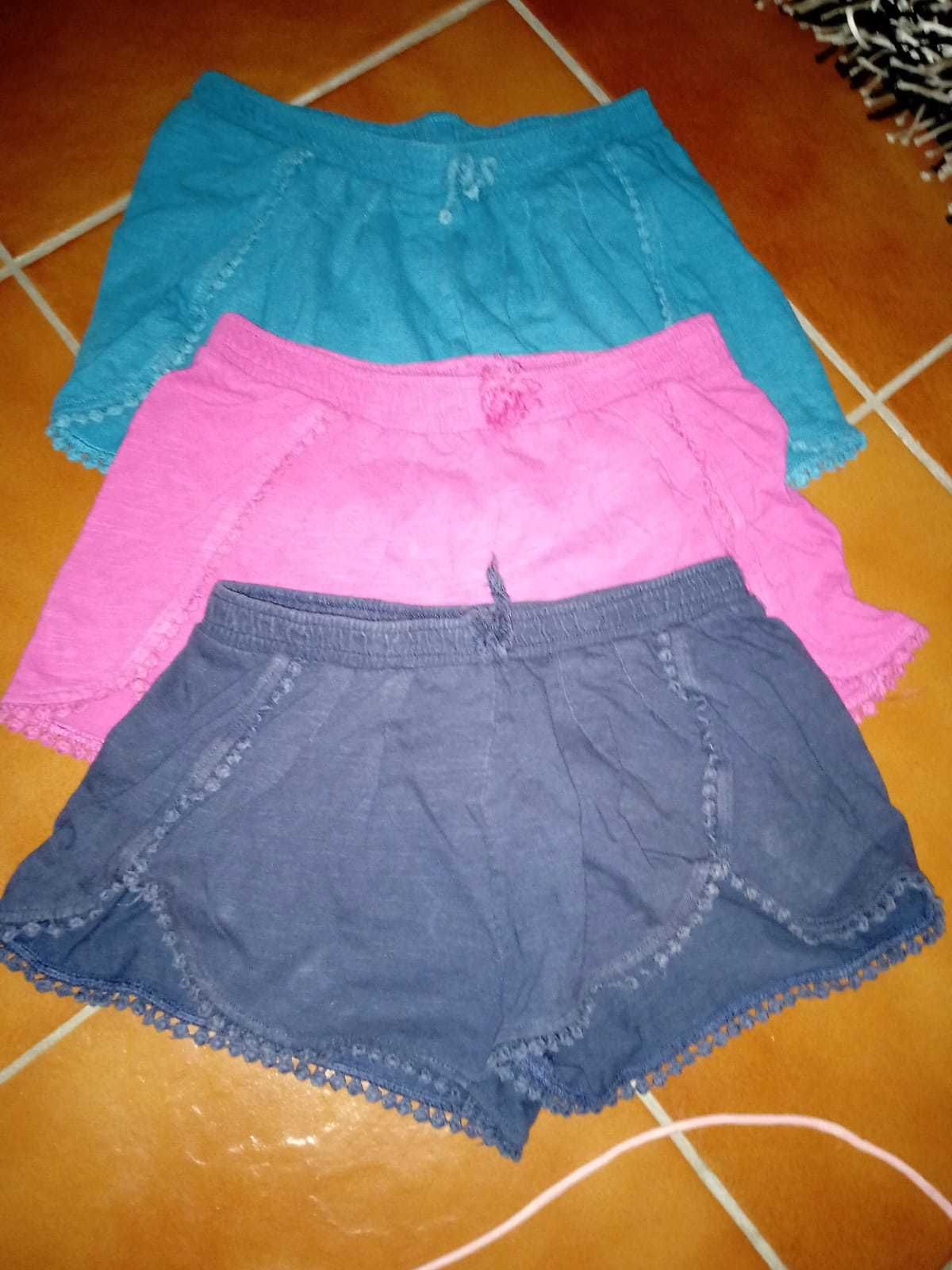 Conjunto de 5 calções para menina 7/8 anos