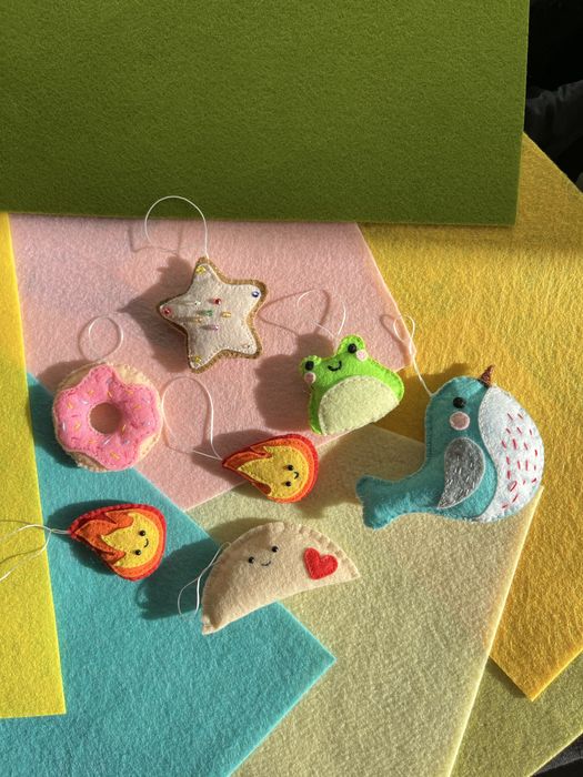 Zawieszki na choinkę, zawieszki z filcu