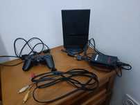PlayStation 2 + 1 comando + cabo de vídeo +  16 jogos