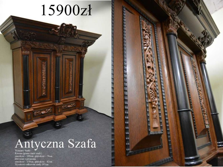 Piękna Sypialnia Dębowa łóżko ze stelażem szafa komoda szafki nocne