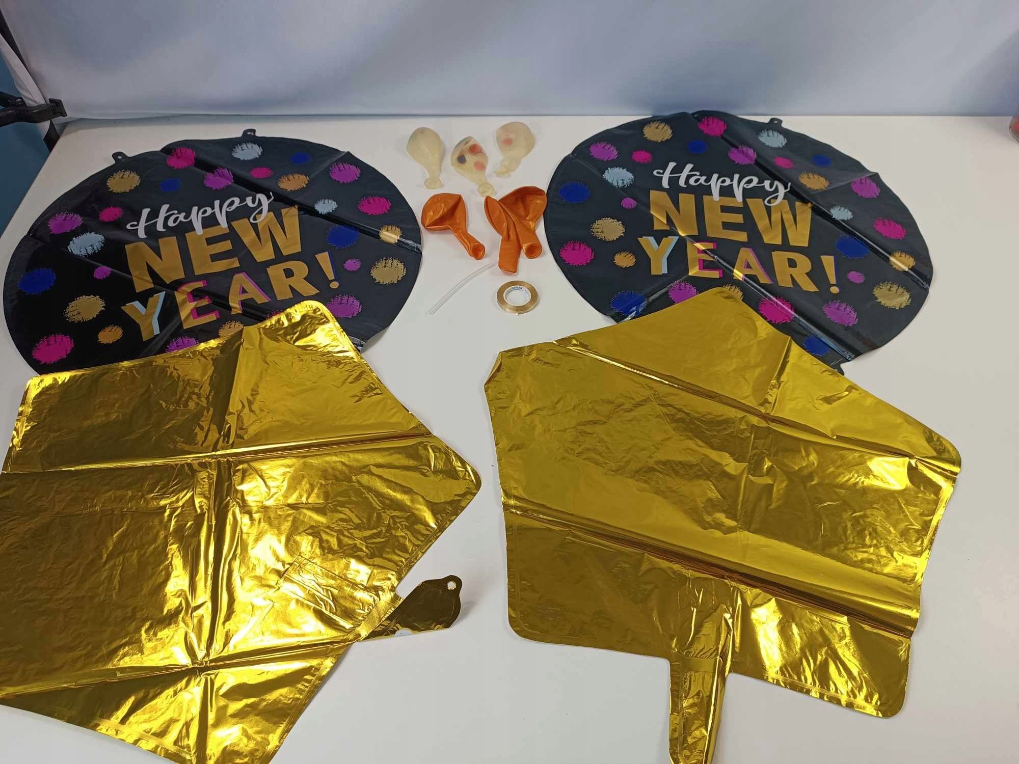 Sylwester zestaw balonów Happy New Year dekoracja sylwestrowa balony