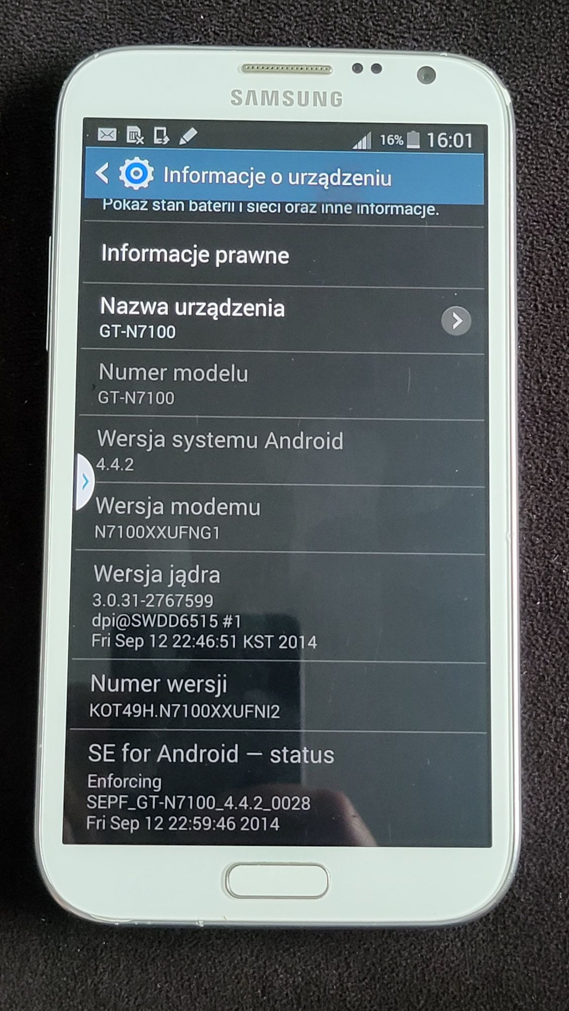 Samsung Note 2 N7100 2/16GB komplet polska dystrybucja