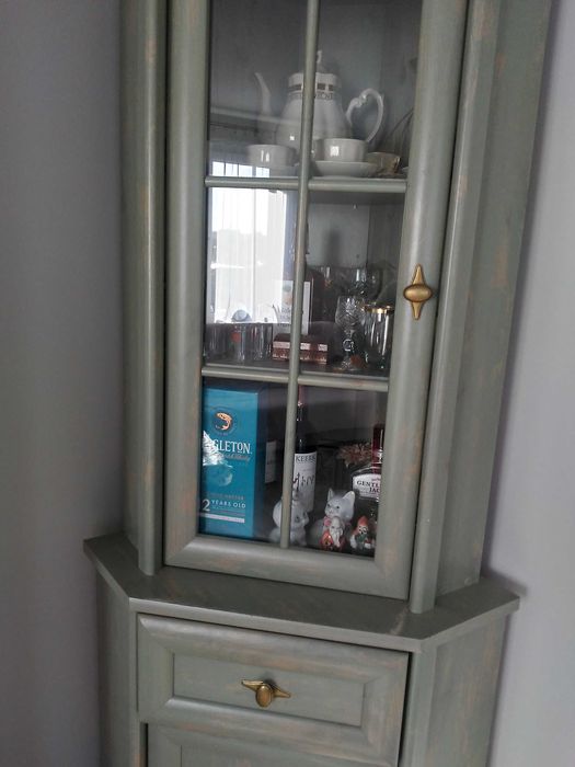 Sprzedam 2 witryny oraz szafę firmy BRW meble retro zielone