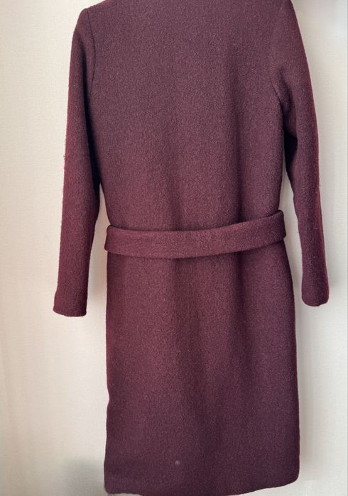 Пальто вовняне на утеплювачі колір марсала бренд byme