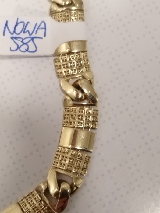 Piękna Nowa złota bransoletka 585 14k 10.88gr 18cm unikat!!