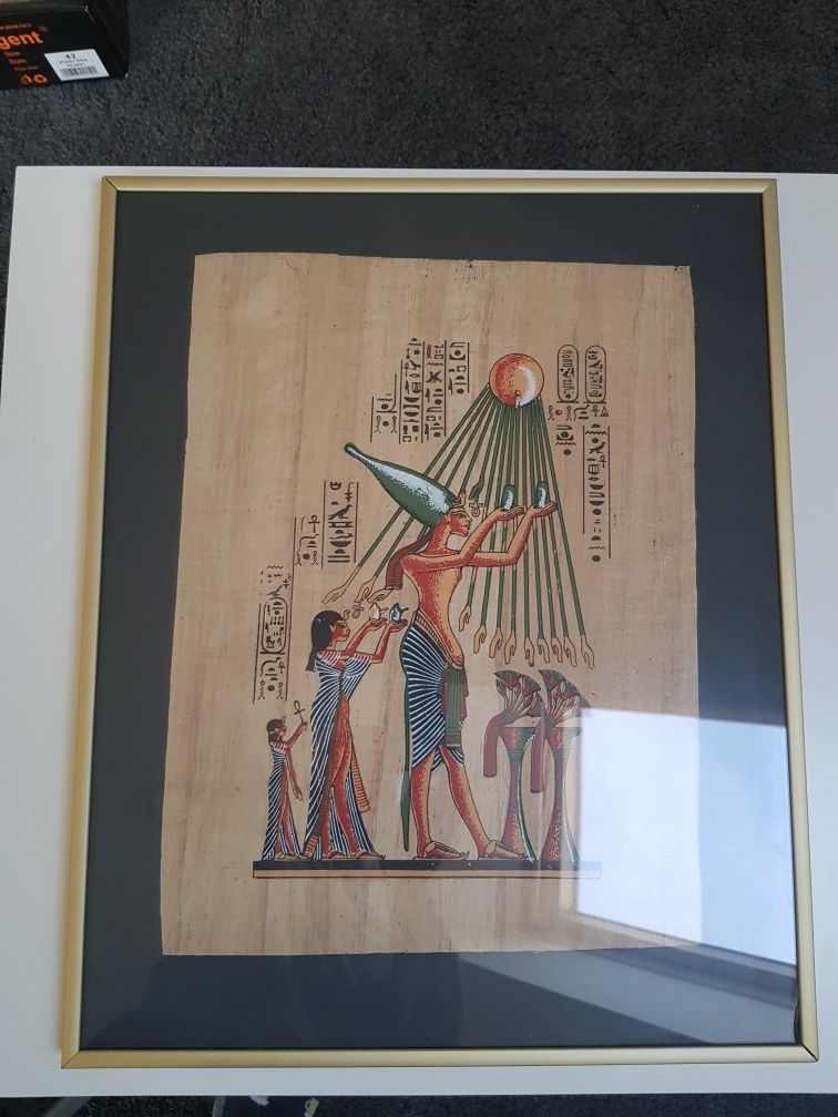 Papirusy oprawione w ramkach, 4 obrazy 4 sztuki