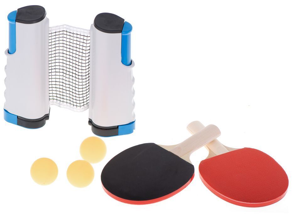 Zestaw Tenis Stołowy Ping Pong Mini Paletki Siatka Zwijana Piłeczki