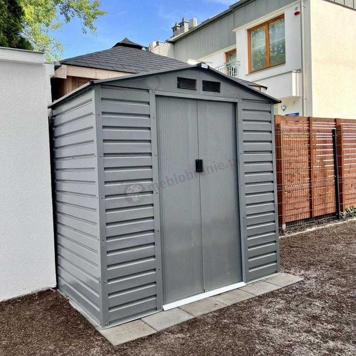 Domek narzędziowy ogrodowy blaszak blaszany na budowę i ogród 213x131