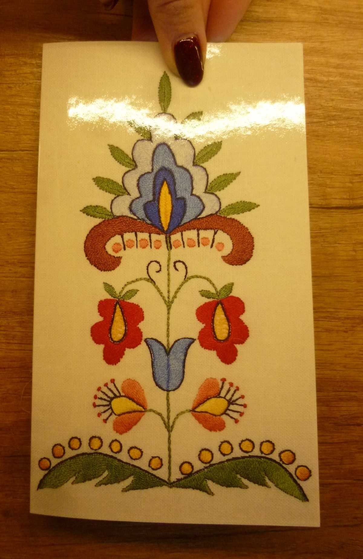 kartka, karnet, haft kaszubski