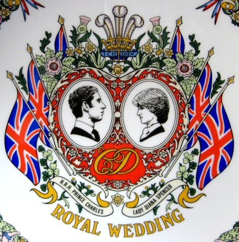 Памятная тарелка на королевской свадьбе Веджвуд Чарльз и Диана 1981