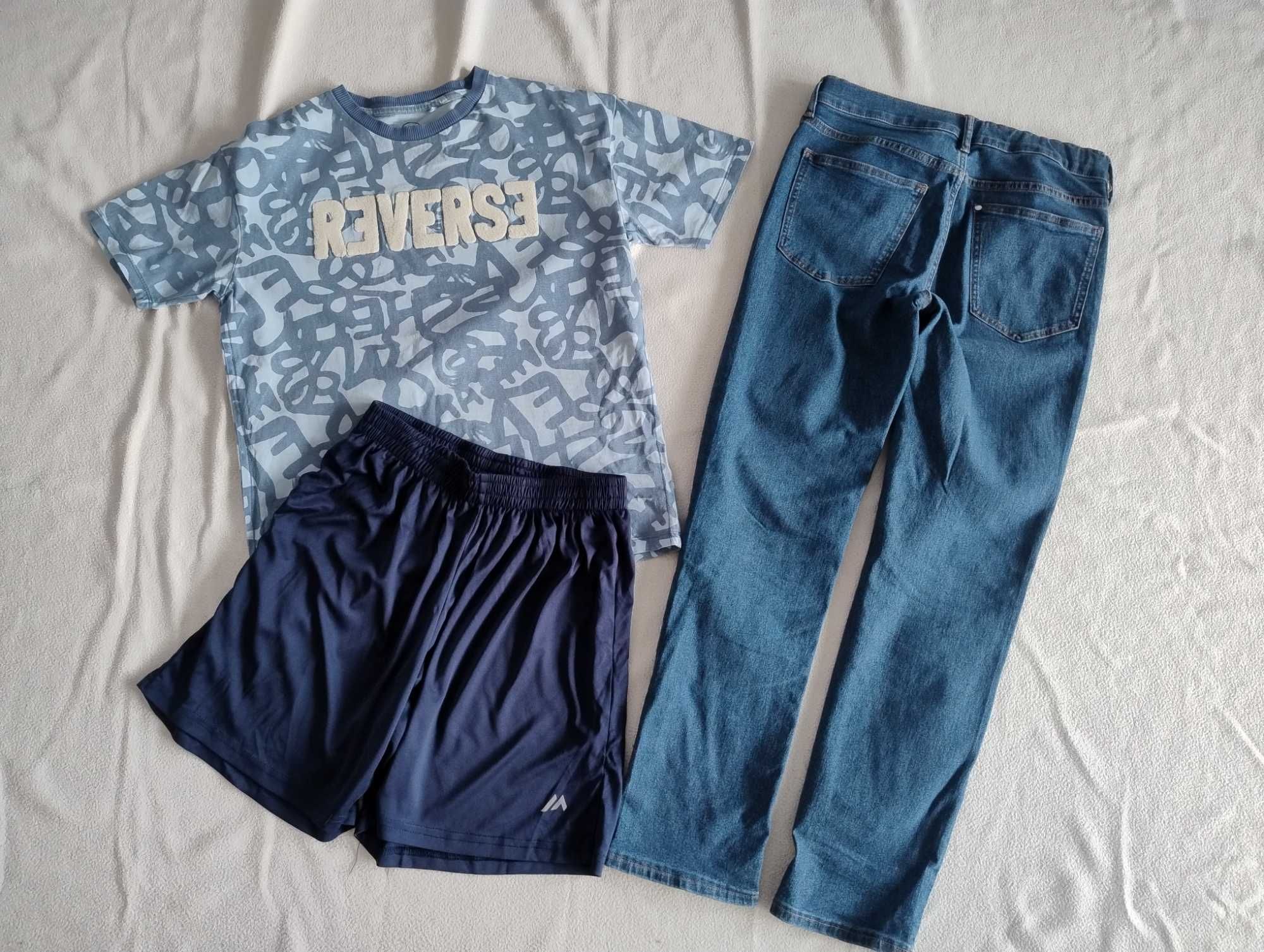 Zestaw 9 SZT ZARA PRIMARK H&M bluza spodnie jeansy roz. 158 164 cm