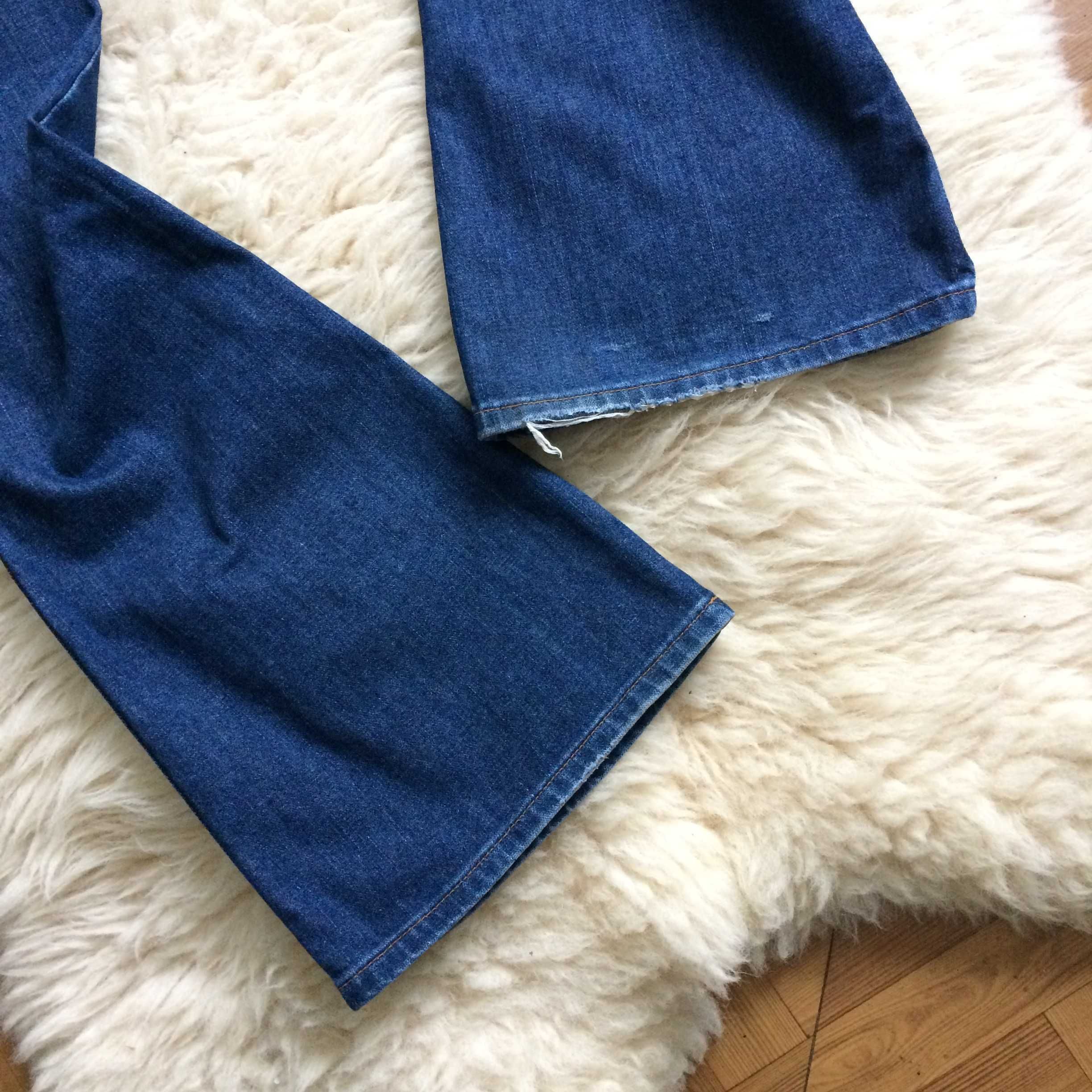 Wrangler jeansy dzwony flare brokat retro vintage denim y2k 26 32